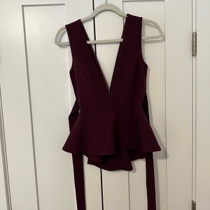 Peplum Deep V Tank